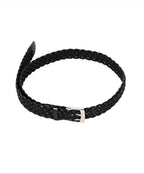 audreyyang Premium Cowhide Woven Leather Square Buckle Women Classic Belts