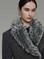unspoken Wool Blend Double Breasted Slim Lapel Tailored Minimal Workwear Gray Short Coat