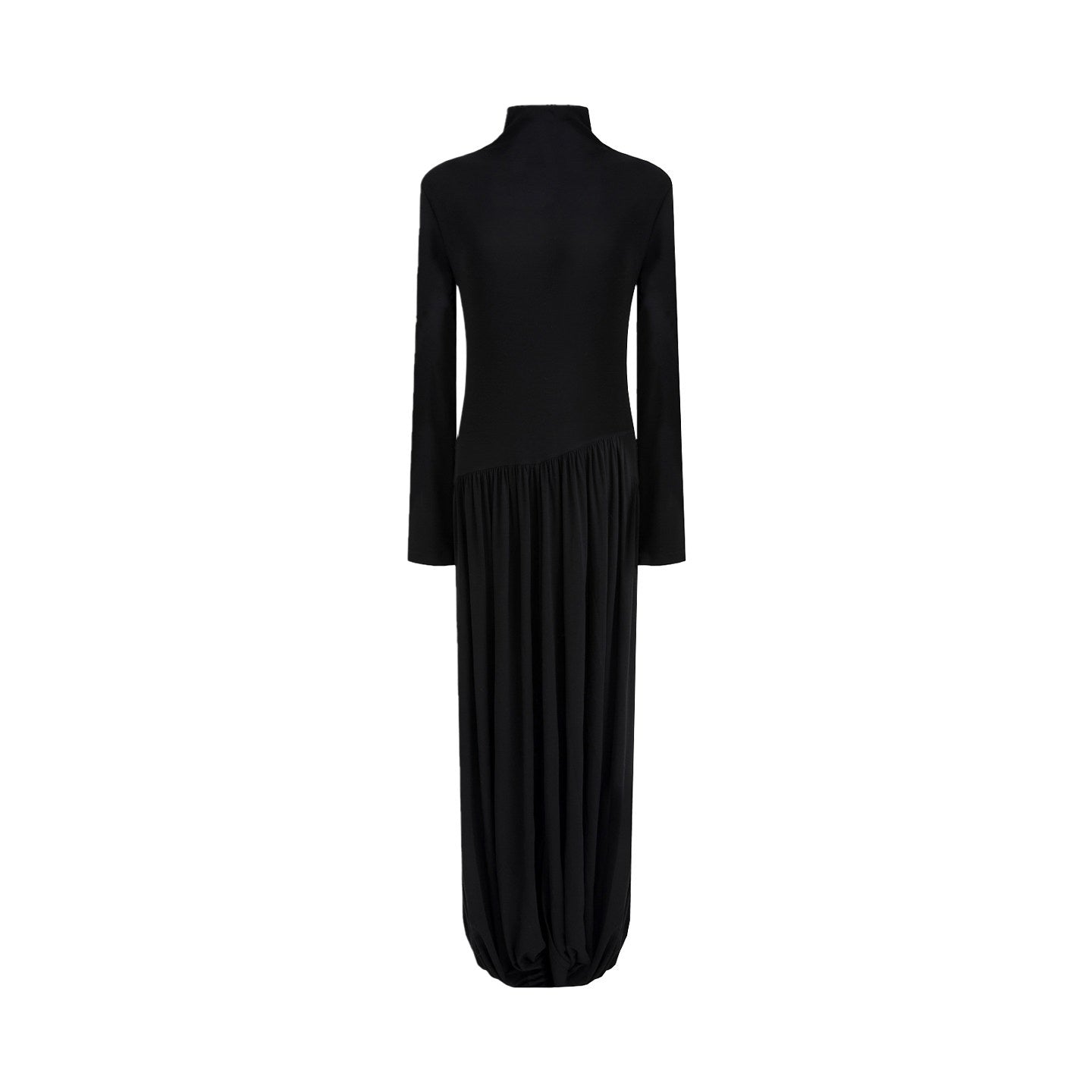 unspoken_Modal_Knit_Turtleneck_Slim_Waist_Long_Sleeve_City_Workwear_Black_Maxi_Dresses_MISSTT