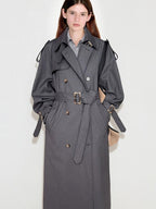 fano Mid Length Single Breasted Korean Commuter Straight Fit Solid Women Trench Coats