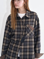 fano Breathable Viscose Oversized Plaid Lapel Button Front Women Everyday Shirts