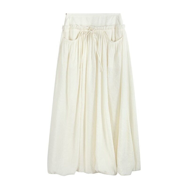 someone_sometimes_Original_Slim_Tie_Detail_Stand_Collar_Sleeveless_Cream_Pullover_Top_&_Skirt_Sets_MISSTT