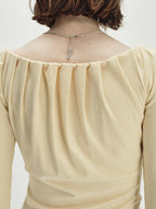 someonesometimes Lyocell Blend Slim Fit Ruching Youth Casual Goose Yellow Long Sleeve T-Shirts