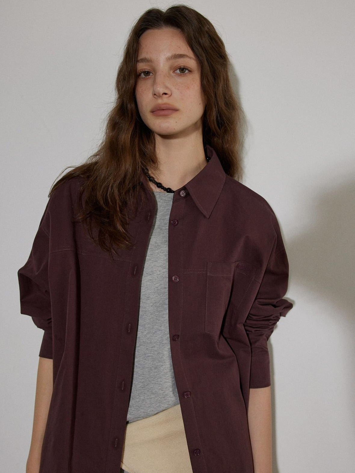 Lofi choose Breathable Cotton Loose Fit Lapel Collar Button Long Sleeve Office Women Shirts