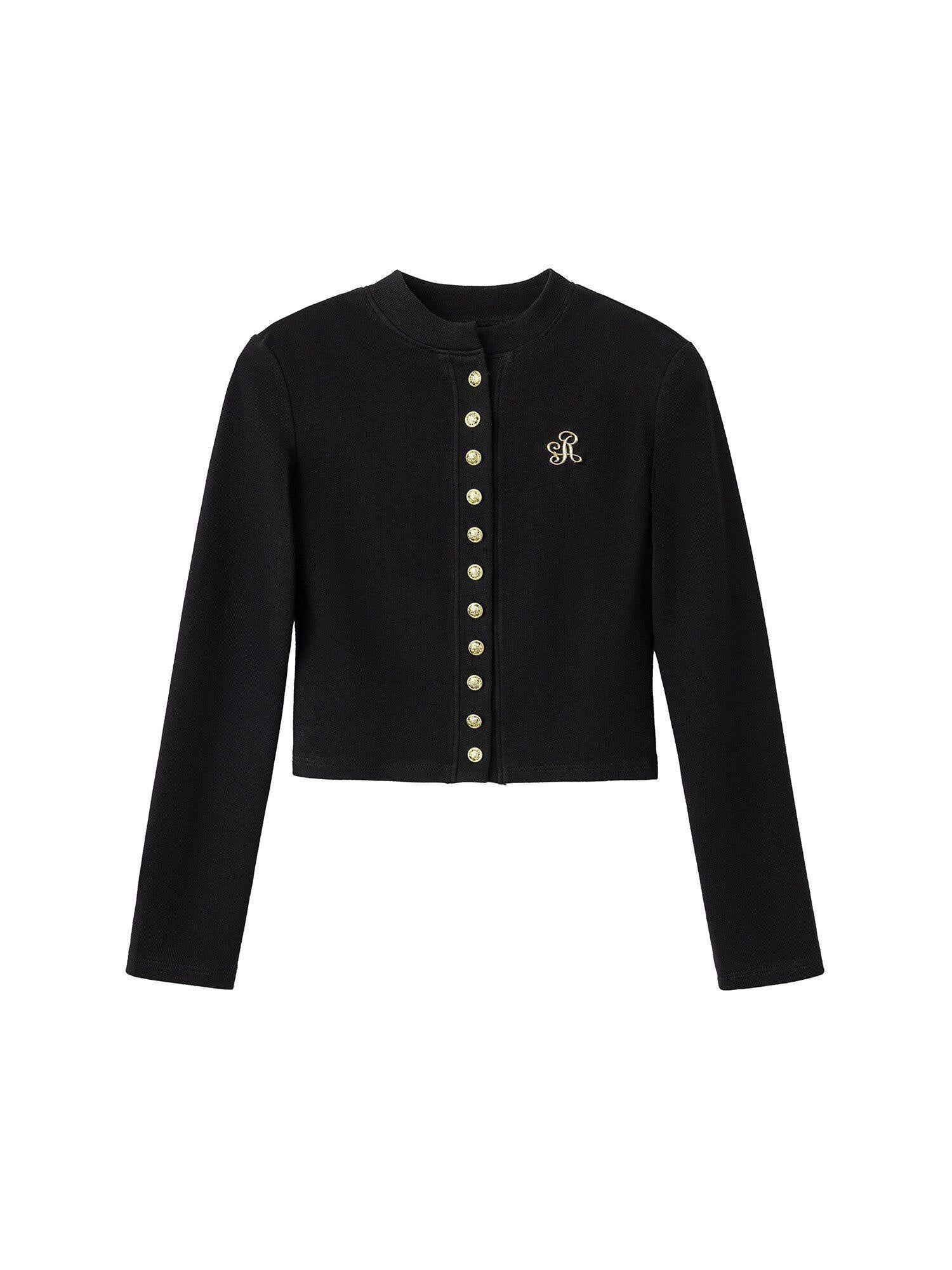 ikyou Soft Cotton Slim Fit Buttoned 3D Embellished Casual Women Knit Letter Cardigans