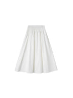 ikyou Shape Retaining A Line High Waist Drawstring Women Cotton Nylon Midi Skirts