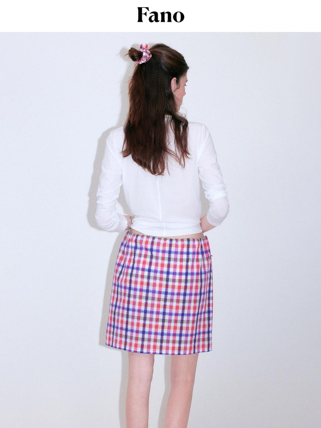 fano Rainbow Plaid Stretch Oversized H Silhouette High Waist Women Tube Tops