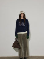 Lofi choose High Waist Chunky Stripe Office Ready Women Light Gray Wide Leg Pants