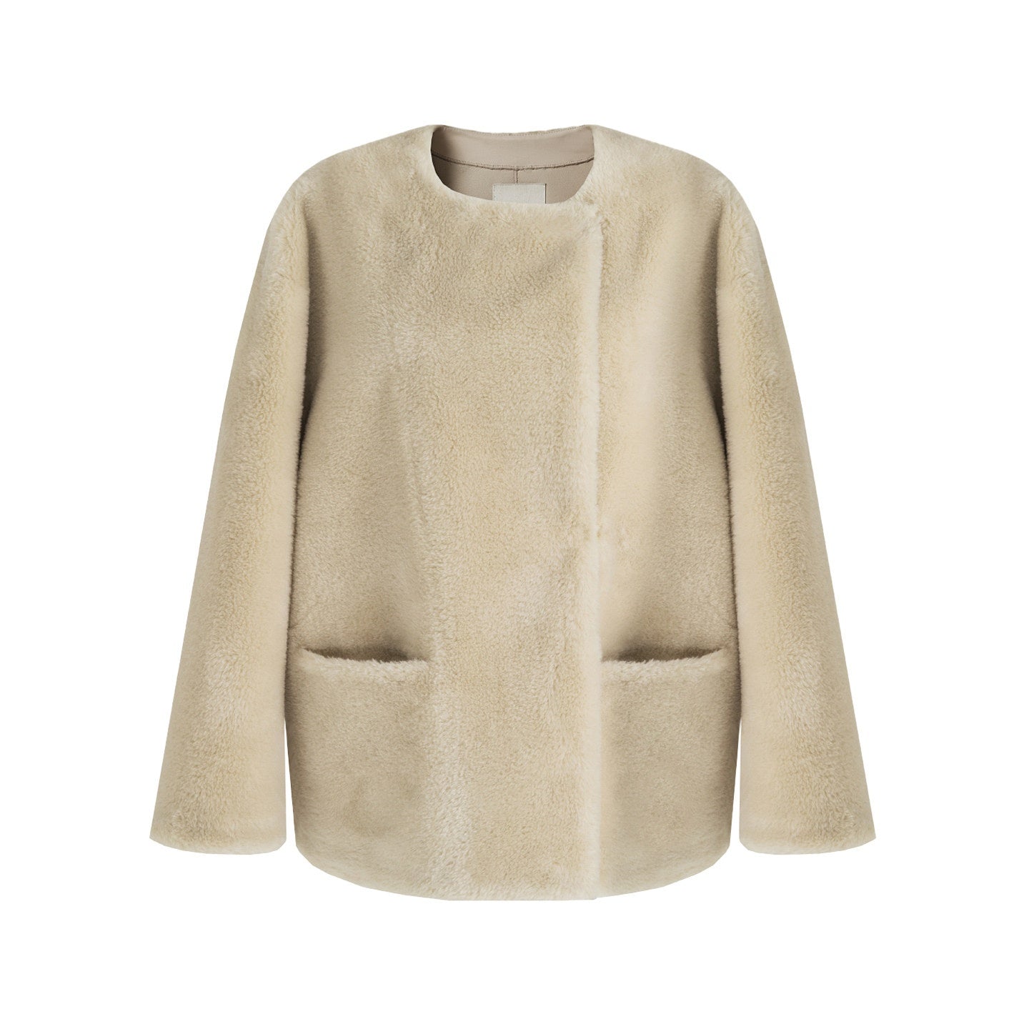 unspoken_Warm_Cream_Collarless_Minimalist_Relaxed_Fit_Women_Polyester_Short_Coat_MISSTT