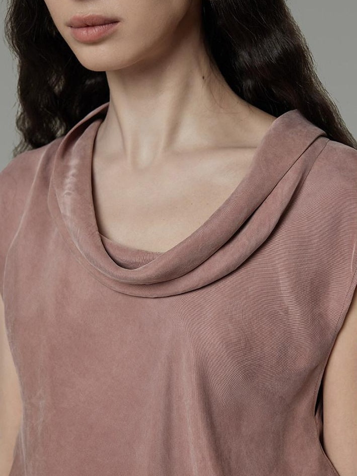 unspoken Eco Recycled Viscose Loose Fit Pullover Office Women Smoky Pink Casual Blouses