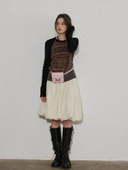 Lofi choose High Waist Irregular Hem Loose Fit Workwear Solid Beige Office Midi Skirts