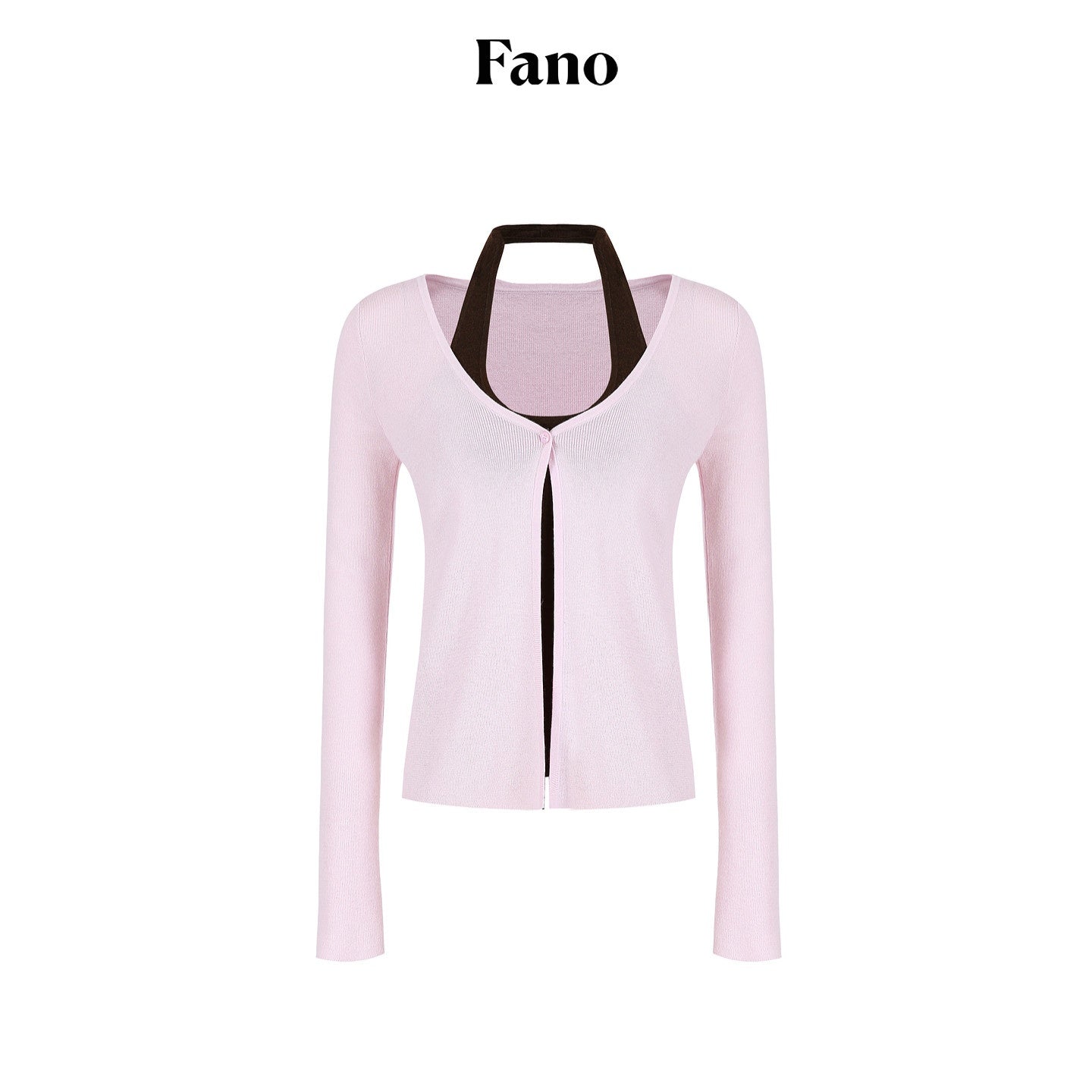 fano_Soft_Breathable_Korean_V-neck_Slim_Faux_Layered_Colorblock_Cardigans_MISSTT