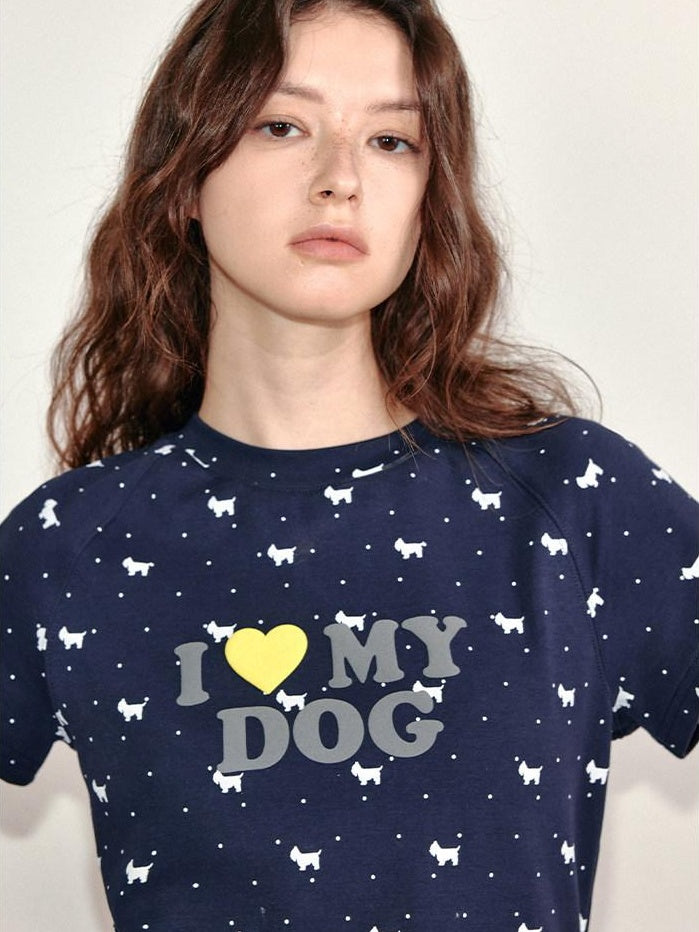 fano Stretch Cotton Slim Korean Commuter Crew Neck Women Navy Short Sleeve T-Shirts