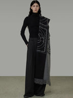 unspoken Cozy Double Sided Geometric Long Rectangular Warm Women Youth Polyester Scarves