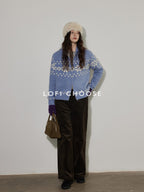 Lofi choose Cozy Thick Vintage Loose Zipper Women Acrylic Wool Cardigans