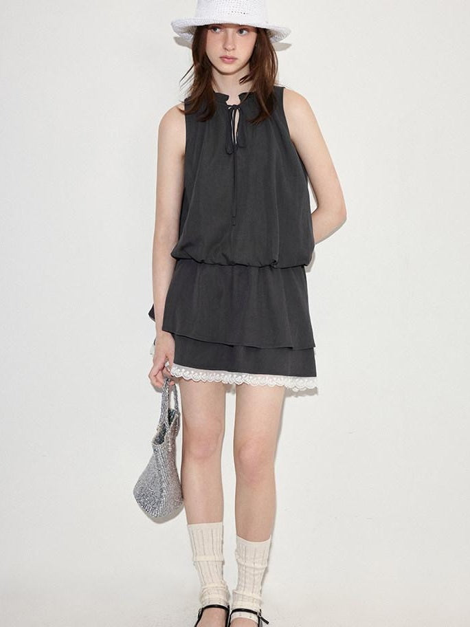 fano Viscose Blend Sleeveless Flared Waist Korean Office Date Off Shoulder Crop Tops