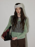 Lofi choose Breathable Oversized Commuter Office Top Green Brown Long Sleeve T-Shirts