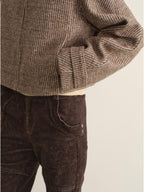 someone sometimes Wool Blend Retro Loose Zip Lapel Long Sleeve Women Multicolor Cropped Jackets