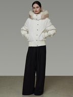 unspoken 90 Percent White Duck Down Warm Hooded Loose Short Commuter Women Down Jackets