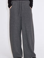 fano Soft Stretch Knit Natural Waist Straight Leg Casual Women Dark Gray Sweatpants