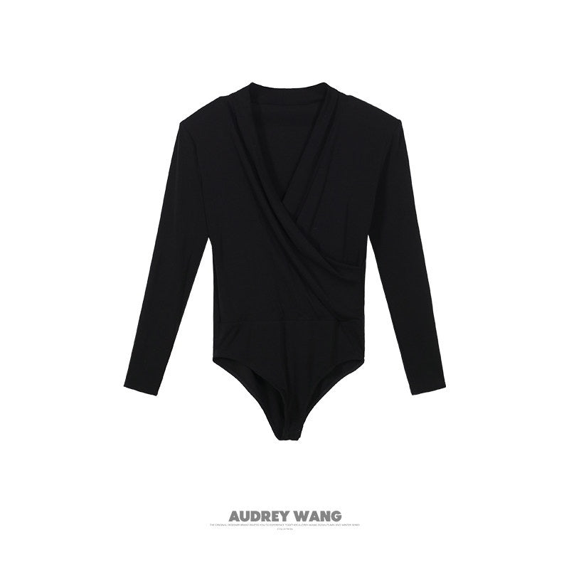 audreyyang_Soft_Lyocell_Blend_V-neck_Long_Sleeve_Slim_Fit_Black_Women_Midi_Dresses_MISSTT