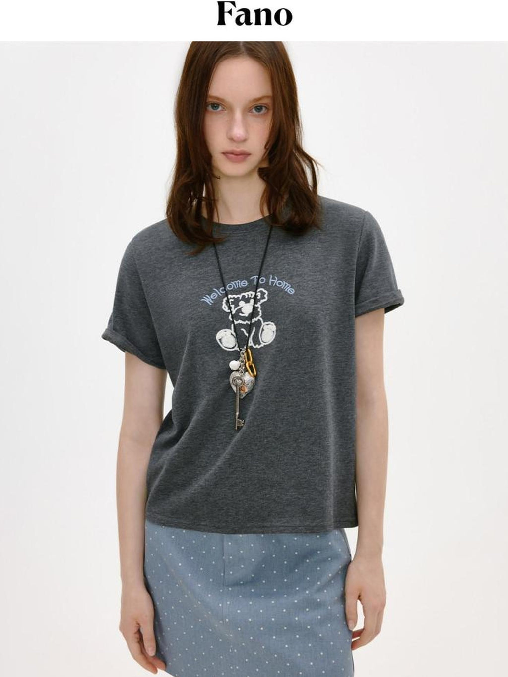 fano Soft Stretch Cotton Printed Round Neck Korean Relaxed Fit Short Sleeve T-Shirts