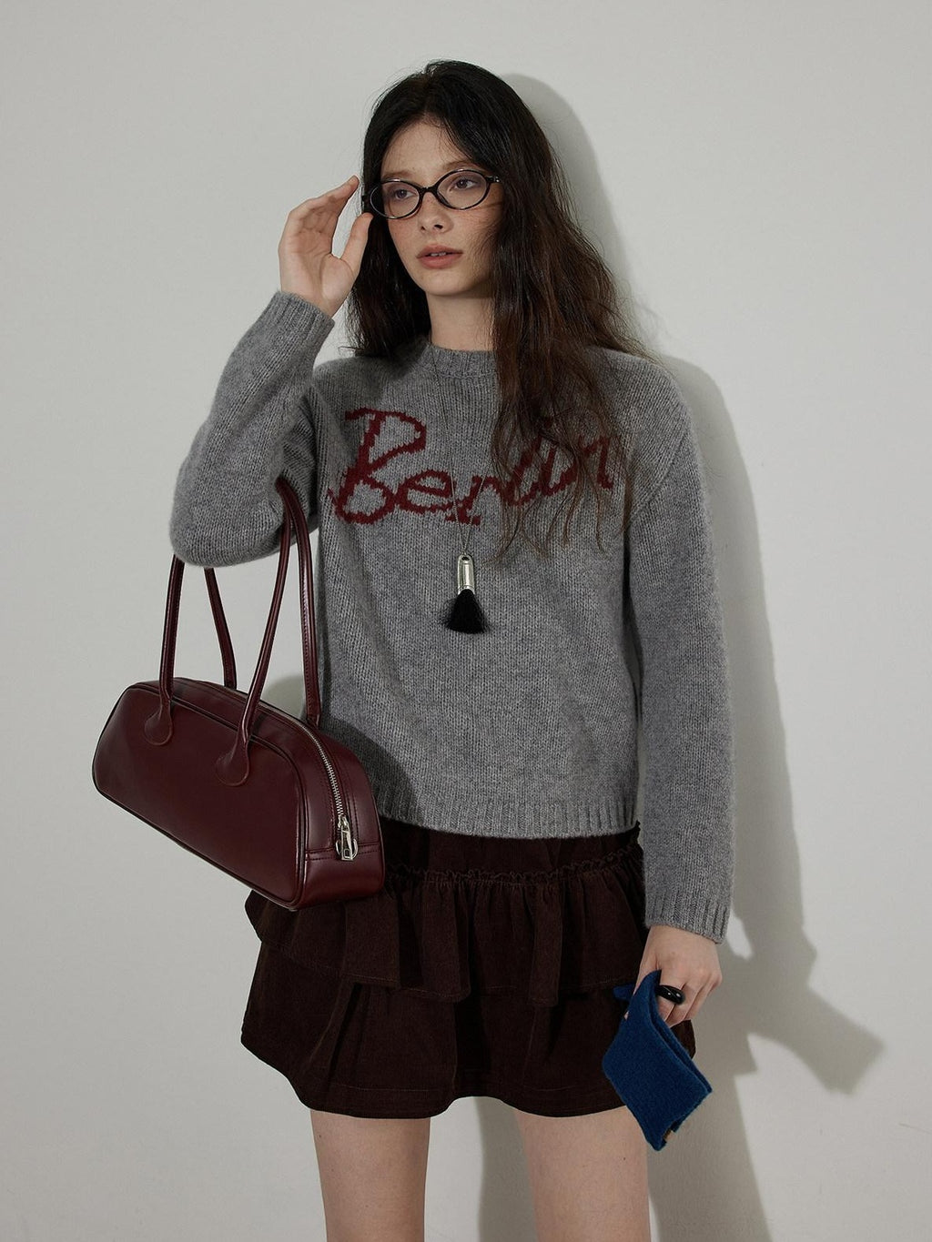Lofi choose High Waist Cotton Puff Skirt Loose Commuter Women Brown Mini Skirts