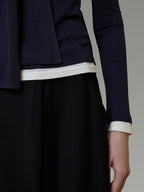 unspoken Slim Colorblock One Shoulder V-neck Casual Knitted Pullover Women Blouses