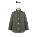 fano_90%_White_Duck_Down_Warm_High_Waist_Loose_Stand_Collar_Women_Green_Down_Jackets_MISSTT