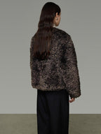 unspoken Warm Thick Brown Relaxed No Collar Commuter Womens Polyester Short Coat
