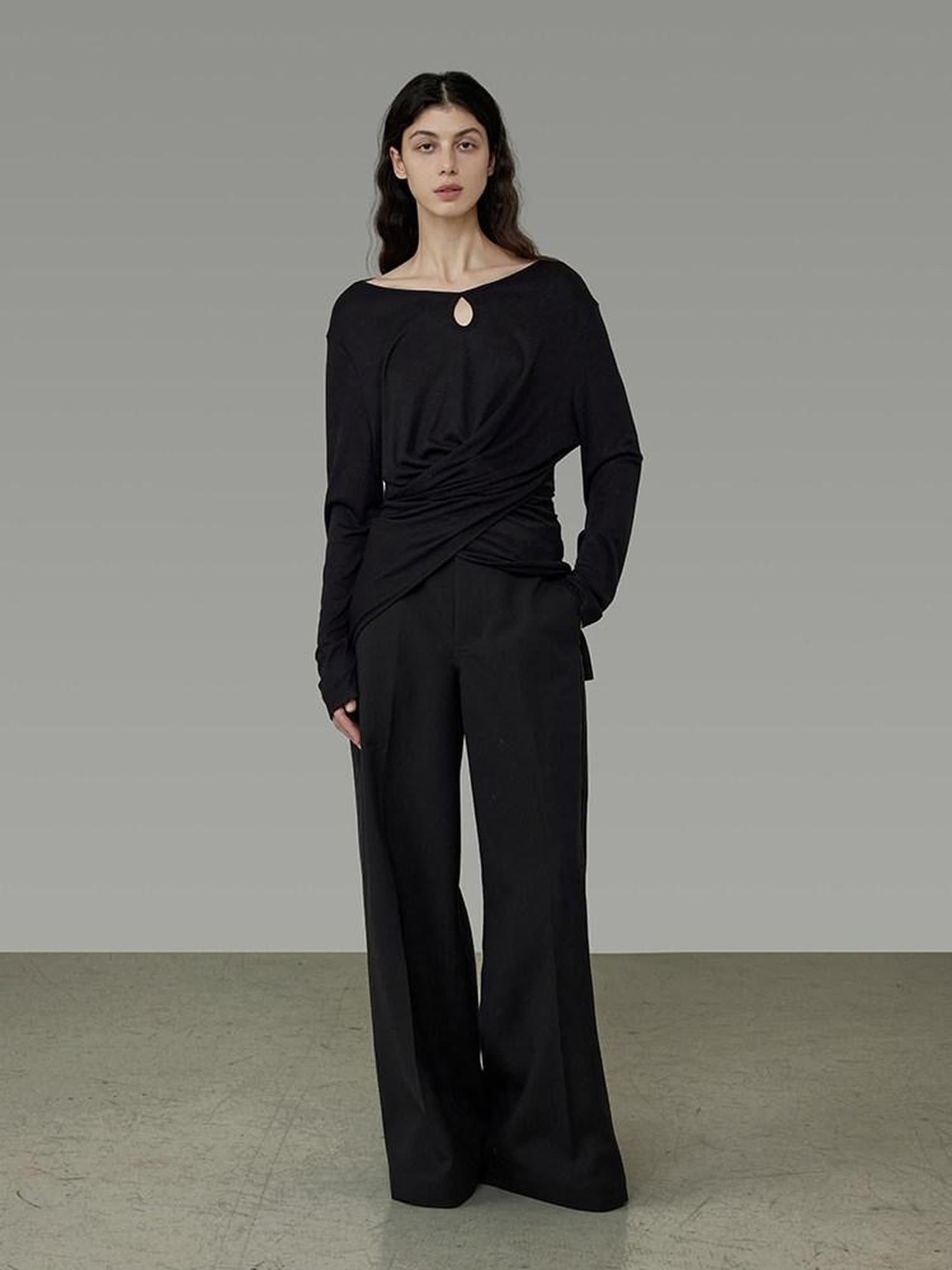 unspoken Soft Stretch Slim Fit Minimal Commuter Knit Pullover For Women Black Sweaters