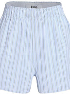 fano Elastic Waist Minimal Commuter Straight Cotton Blend Mist Blue Mid-Length Shorts