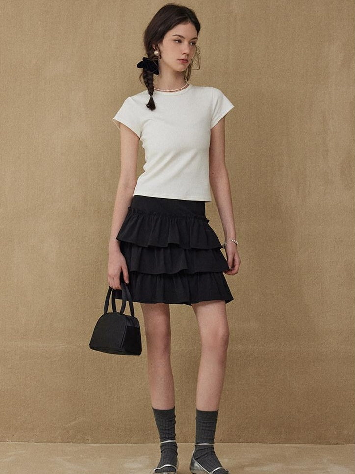 fano Stretch Cotton Commuter Straight Fit Women Crewneck Short Sleeve T-Shirts