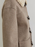 fano Warm Thick Mid Length Stand Collar Straight Commuter Young Women Wool Coats