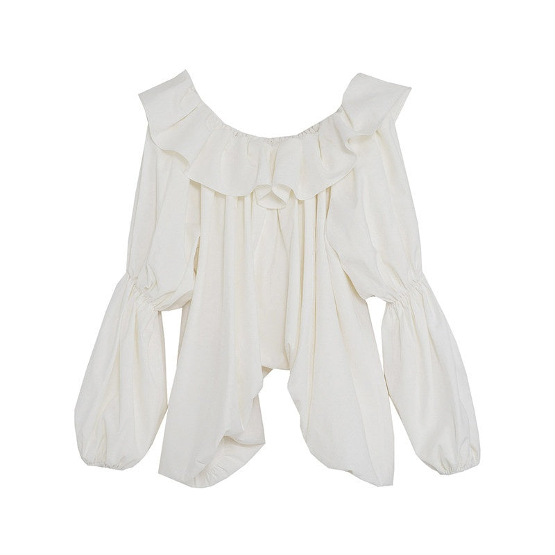 unspoken_Breathable_Viscose_Ruffle_Collar_Loose_Minimal_Office_Women_Pullover_Blouses_MISSTT