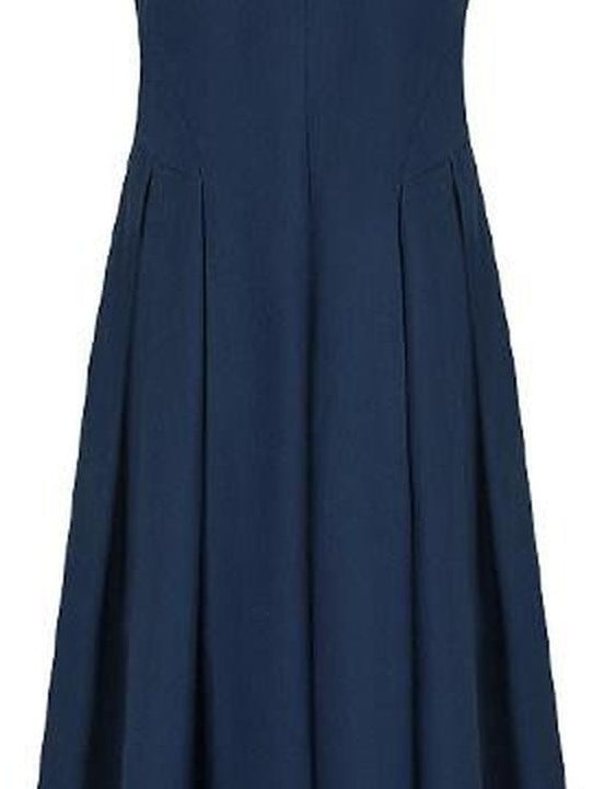 fano Cotton Spaghetti Strap A Line V-neck Office Antique Blue Maxi Dresses
