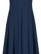 fano Cotton Spaghetti Strap A Line V-neck Office Antique Blue Maxi Dresses
