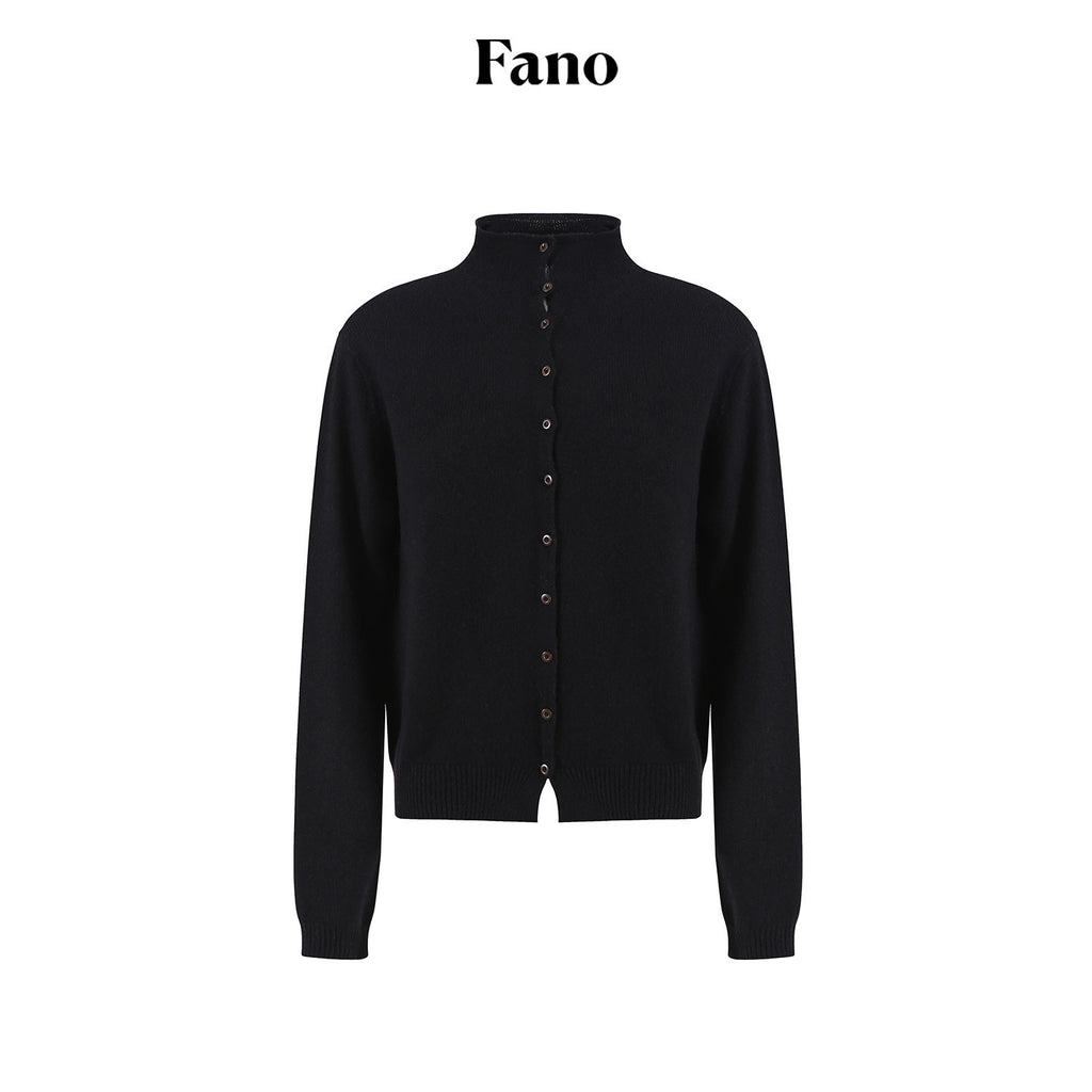 fano_Wool_Cashmere_Blend_Warm_High_Neck_Loose_Fit_Women_Button_Solid_Cardigans_MISSTT