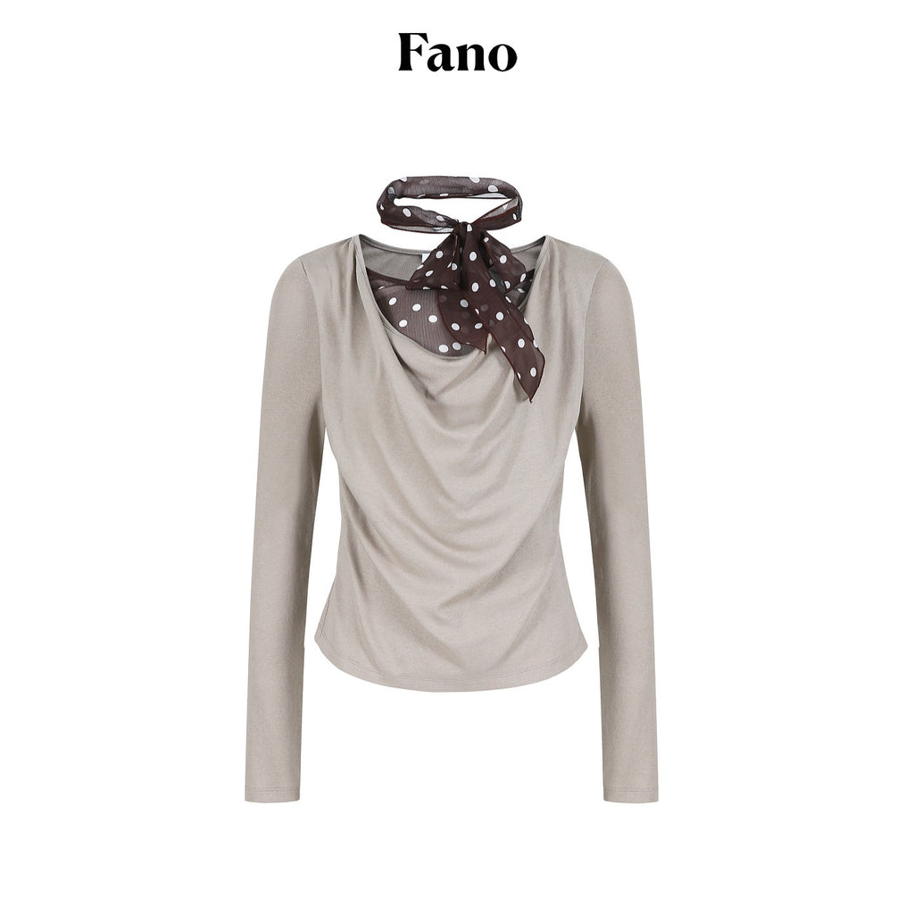 fano_Soft_Cotton_Lyocell_Polka_Dot_Mock_Neck_Layered_Look_Long_Sleeve_T-Shirts_MISSTT