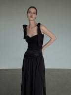 unspoken Flattering Slim Fit Spaghetti Strap Office Viscose Blend Women Maxi Dresses