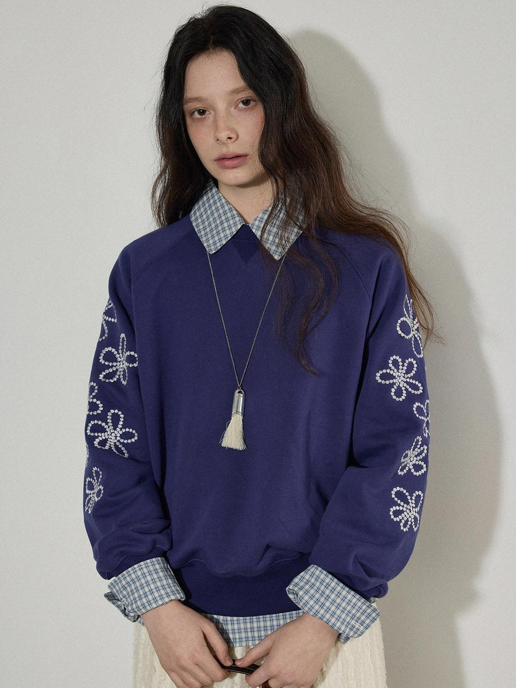 Lofi choose Pure Cotton Relaxed Fit Colorblock Plaid Collared Women Long Sleeve Shirts