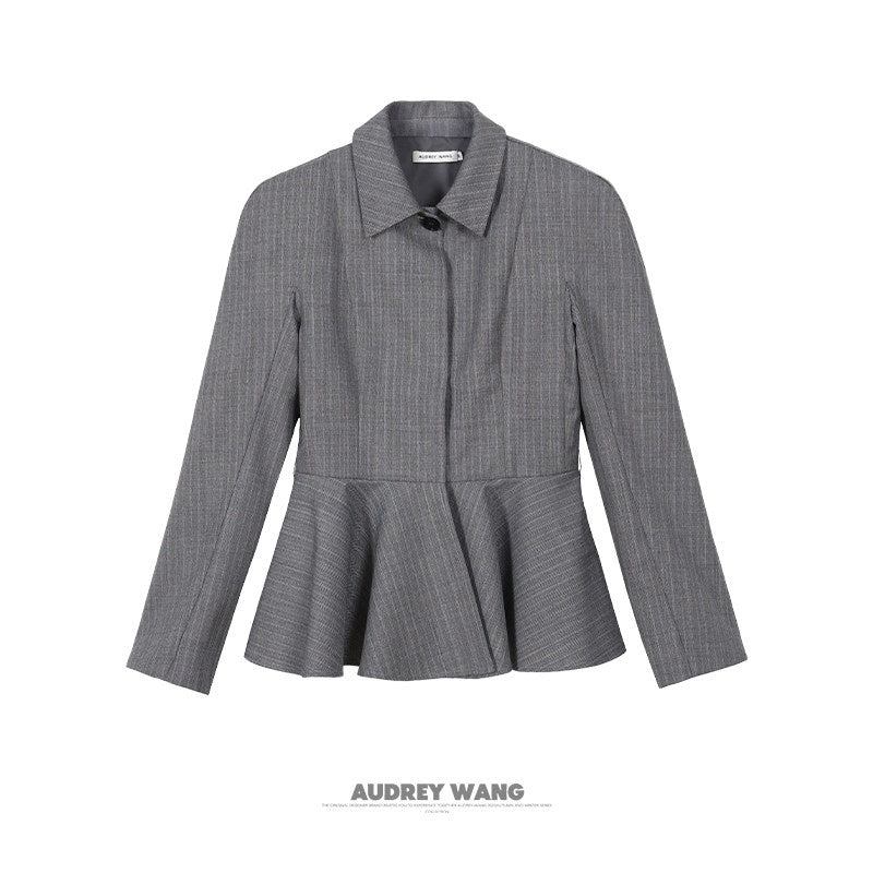 audreyyang_Shape_Retaining_Cinched_Waist_Herringbone_Lapel_Women_Wool_Blend_Cropped_Jackets_MISSTT