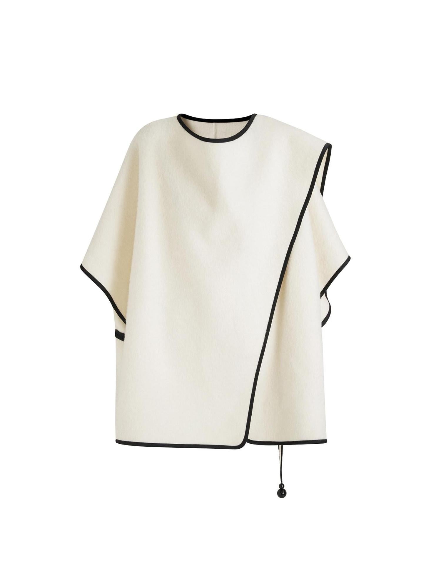 unspoken Premium Sheep Wool Blend 3D Tailored Loose Fit Commuter Women White Wool Coats