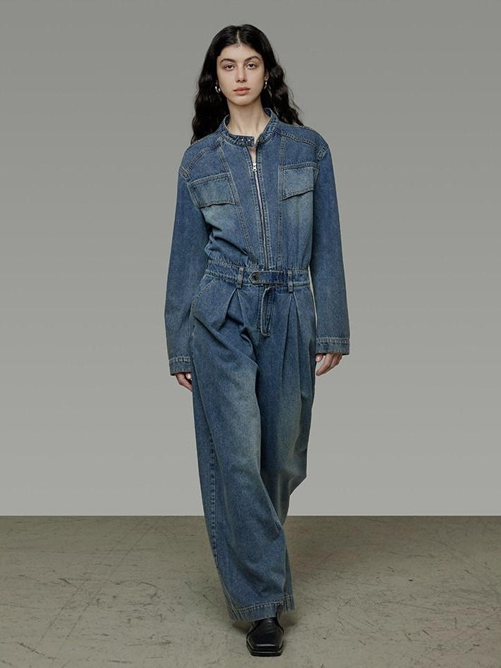 unspoken High Waisted Wide Leg Cotton Blend Office Commuter Blue Top & Pants Sets