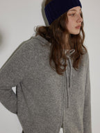 Lofi choose Soft Acrylic Wool Blend Oversized Zip Hooded Women Heather Gray Hoodie