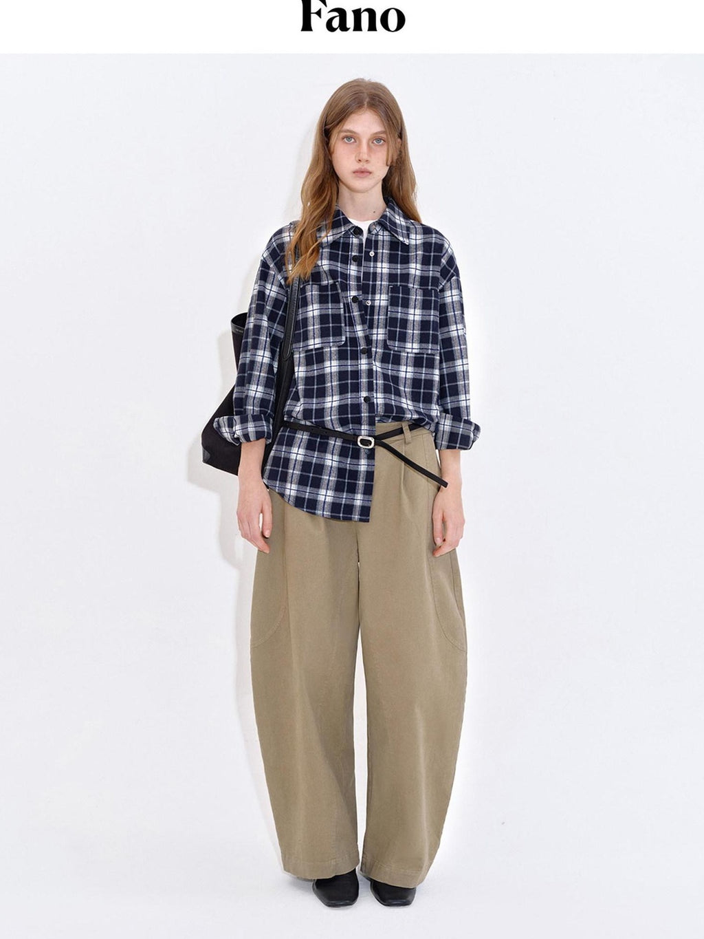 fano Breathable Cotton Khaki Natural Waist Casual Zipper Fly Women Wide Leg Pants