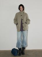 Lofi choose Warm Thick Loose Fit Workwear Button Front Long Sleeve Mid Length Knit Cardigans