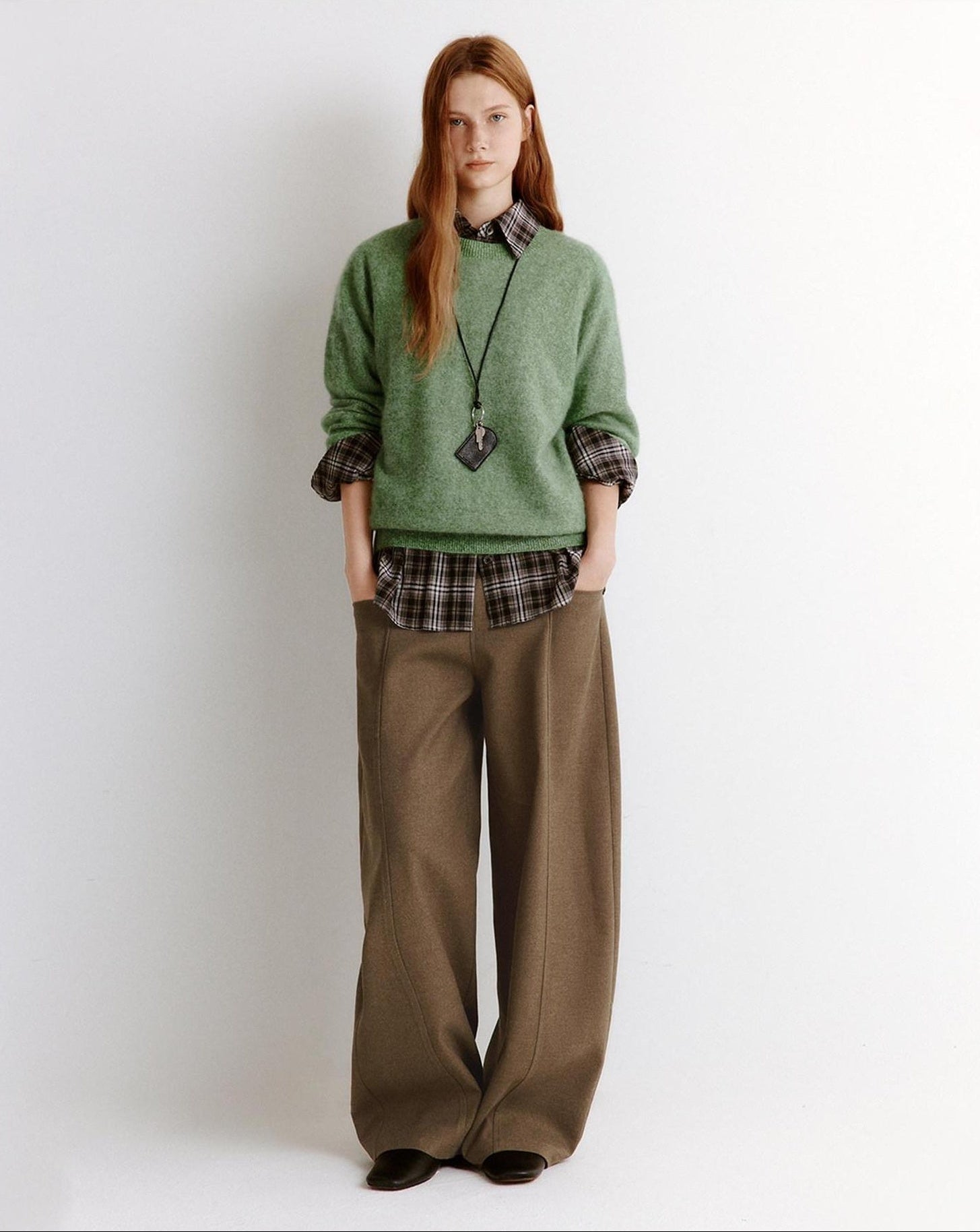 fano Soft Wool Cashmere Blend Relaxed Fit Crew Neck Women Knit Pullover Sweaters