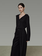 unspoken Breathable Skin Friendly Minimal Slim Fit Button Women Office Knitwear Cardigans