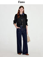 fano Soft Viscose Blend Cropped Casual Loose Fit Faux Two Piece Women Knit Cardigans